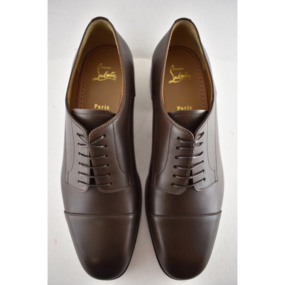 Christian Louboutin Cortomale Flat Brown Leather Dress Oxford Derby Loafer 44 11 main image 6